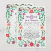 Folk Art Storybook Baby shower Invitation Kaart (Voorkant / Achterkant)