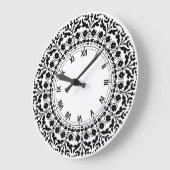Folk Art Style Black en White Country Kitchen Grote Klok (Hoek)