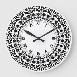 Folk Art Style Black en White Country Kitchen Grote Klok