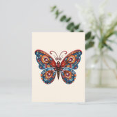 Folk Art Style Butterfly Briefkaart (Staand voorkant)