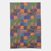 Folk Art Style Faux Patchwork Kitchen Towel Theedoek (Verticaal)