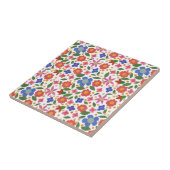 Folk Art Style Floral op White Ceramic Tile Tegeltje (Zijkant)