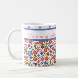  Folk Art Style Floral op White Coffee Mok