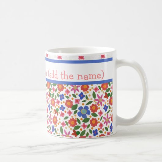  Folk Art Style Floral op White Coffee Mok (Rechts)