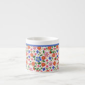  Folk Art Style Floral op White Espresso Mok (Voorkant)