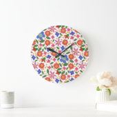 Folk Art Style Floral op witte acrylwandklok Grote Klok (Huis)