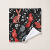 Folk-art style floral  pattern designs bad handdoek (Wasdoekje)