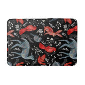 Folk-art style floral  pattern designs badmat (Voorkant)