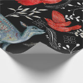 Folk-art style floral pattern designs cadeaupapier (Hoek)