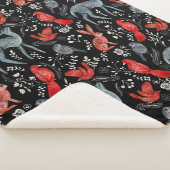 Folk-art style floral  pattern designs sherpa deken (3/4)