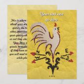 Folk Art Style Rooster Kaart (Voorkant / Achterkant)