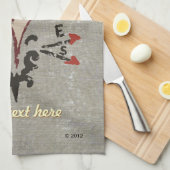 Folk Art Style Rooster Theedoek (Quarter Fold)