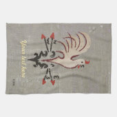 Folk Art Style Rooster Theedoek (Horizontaal)