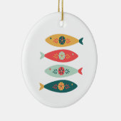 Folk Art Swedish Fish Keramisch Ornament (Rechts)