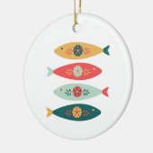 Folk Art Swedish Fish Keramisch Ornament (Links)