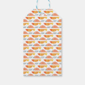 Folk Art Swimming Fish Patroon Cadeaulabel (Achterkant)