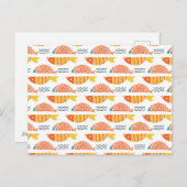 Folk Art Swimming Fish Patroon Feestdagenkaart (Voorkant / Achterkant)