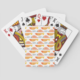 Folk Art Swimming Fish Patroon Pokerkaarten