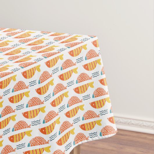Folk Art Swimming Fish Patroon Tafelkleed (Voorbeeld)