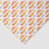 Folk Art Swimming Fish Patroon Tissuepapier (Detail)