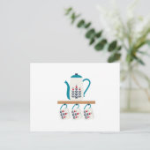 Folk Art Tea Pot Briefkaart (Staand voorkant)