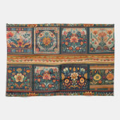 Folk Art Tegels Keukenhanddoek (Horizontaal)