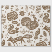 Folk Art Thanksgiving Forest Cadeaupapier (Vlak)
