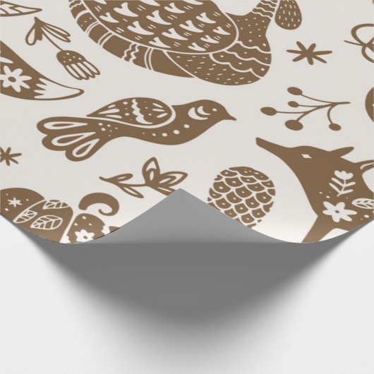 Folk Art Thanksgiving Forest Cadeaupapier (Hoek)
