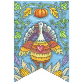 FOLK ART THANKSGIVING TURKEY, PARTIJ BUNDELING BAN VLAGGETJES (Eerste vlag)