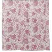 Folk Art Tole Paint Bijna Mauve Rozen Douchegordijn (Voorkant)