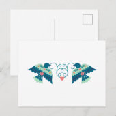 Folk Art Tortelduifjes Briefkaart (Voorkant / Achterkant)