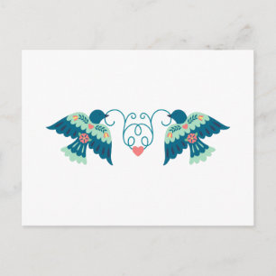 Folk Art Tortelduifjes Briefkaart