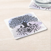 Folk Art Tree of Life Kartonnen Onderzetters (Schuin)