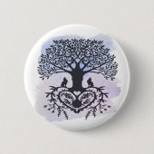 Folk Art Tree of Life Ronde Button 5,7 Cm (Voorkant)