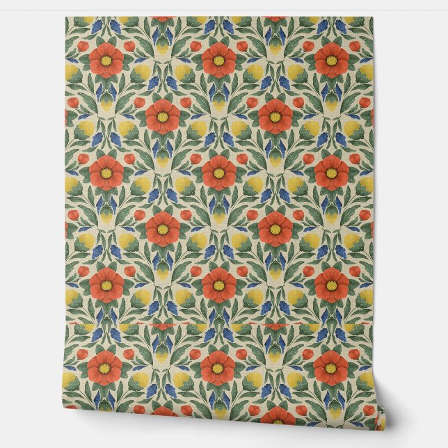 Folk Art Tuin Behang (Afrollen)