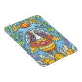FOLK ART TURKEY & CORN THANKSGIVING MAGNET Holiday Magneet (Rechterzijde)