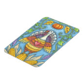 FOLK ART TURKEY & CORN THANKSGIVING MAGNET Holiday Magneet (Linkerzijde)