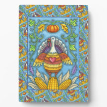 FOLK ART TURKEY, KLEUREN VAN THANKSGIVING SEASONAL