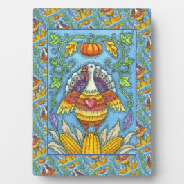 FOLK ART TURKEY, KLEUREN VAN THANKSGIVING SEASONAL FOTOPLAAT