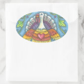 FOLK ART TURKEY, THANKSGIVING BIRD STICKERS Sheet (Tas)