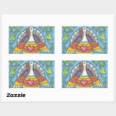 FOLK ART TURKEY, THANKSGIVING BIRD STICKERS Sheet (Vel)