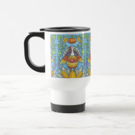 FOLK ART TURKEY, THANKSGIVING COMMUTER REIZEN MUG REISBEKER