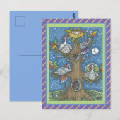 FOLK ART TURKEY TREE, THANKSGIVING GOBBLER HUMOR BRIEFKAART (Voorkant / Achterkant)