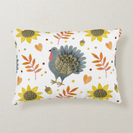 Folk Art Turkeys Accent Pillow Accent Kussen