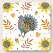 Folk Art Turkeys Bier Onderzetter (Voorkant)