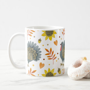 Folk Art Turkeys Coffee Mok
