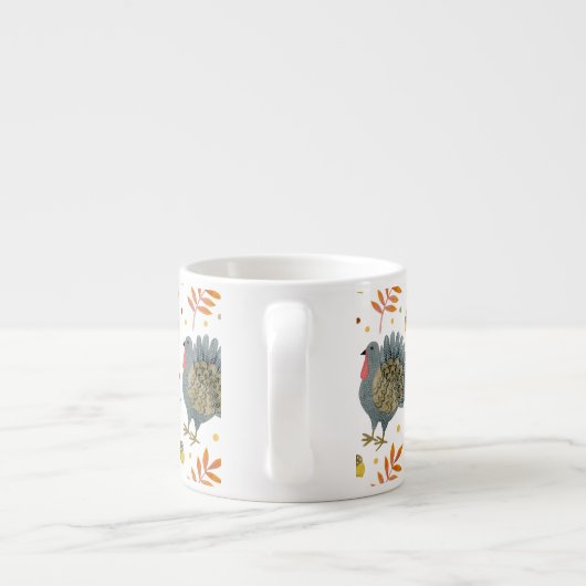 Folk Art Turkeys Espresso Cup Espresso Kop (Achterkant)