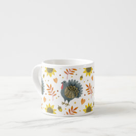 Folk Art Turkeys Espresso Cup Kop