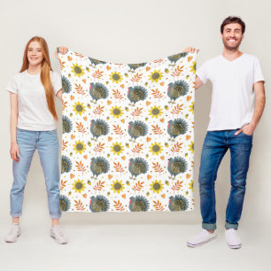 Folk Art Turkeys Fleece Deken