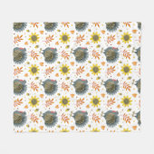 Folk Art Turkeys Fleece Deken (Voorkant (Horizontaal))